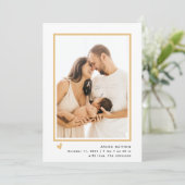 Modern Minimal 2 Photo Baby Shower Thank You Birth 案内状 (スタンド正面)