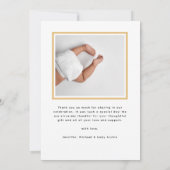 Modern Minimal 2 Photo Baby Shower Thank You Birth 案内状 (裏面)