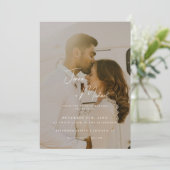 Modern Minimal 2-Photo Beige Wedding 招待状 (スタンド正面)