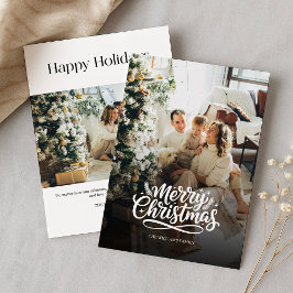Modern minimal 2 photos Christmas Holiday Card シーズンカード