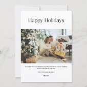 Modern minimal 2 photos Christmas Holiday Card シーズンカード (裏面)