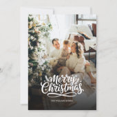 Modern minimal 2 photos Christmas Holiday Card シーズンカード (正面)