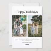 Modern minimal 3 photos Christmas Holiday Card シーズンカード (裏面)