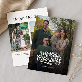 Modern minimal 3 photos Christmas Holiday Card シーズンカード