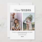 Modern minimal 3 photos Christmas Holiday Card シーズンカード (裏面)