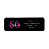 Modern Minimal 50 Fabulous 50th Birthday Address ラベル (正面)