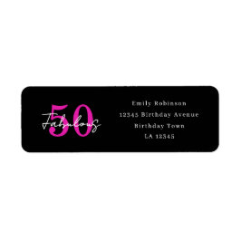 Modern Minimal 50 Fabulous 50th Birthday Address ラベル
