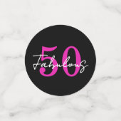 Modern Minimal 50 Fabulous 50th Birthday Party コンフェッティ (スモール正面)