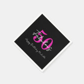 Modern Minimal 50 Fabulous 50th Birthday Party スタンダードカクテルナプキン (角)