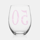 Modern Minimal 50 Fabulous 50th Birthday Party ステムなしワイングラス (裏面)