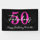 Modern Minimal 50 Fabulous 50th Birthday Party 横断幕 (横)