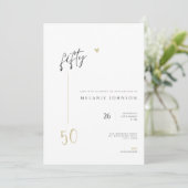 Modern Minimal 50th Birthday Party Invitation 招待状 (スタンド正面)