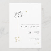 Modern Minimal 50th Birthday Party Invitation 招待状 (正面)