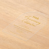 Modern Minimal 50th Wedding Anniversary アクリル招待状 (レイダウン)