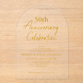 Modern Minimal 50th Wedding Anniversary アクリル招待状 (正面)
