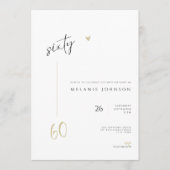 Modern Minimal 60th Birthday Party Invitation 招待状 (正面)