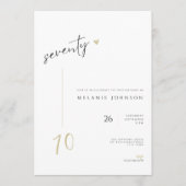 Modern Minimal 70th Birthday Party Invitation 招待状 (正面)