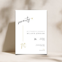 Modern Minimal 70th Birthday Party Invitation 招待状