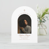 Modern Minimal Arch Photo Christian Adult Baptism 招待状 (スタンド正面)