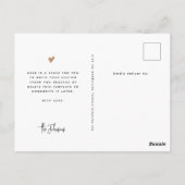 Modern Minimal Beige Photo Birth Announcement ポストカード (裏面)