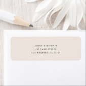 Modern Minimal Beige Wedding Return Address ラベル (インサイチュ)