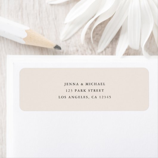 Modern Minimal Beige Wedding Return Address ラベル (インサイチュ)