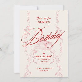 Modern Minimal Birthday Invitation |Girls Birthday 招待状