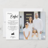 Modern Minimal Black And White Family Photo Easter カード (正面)