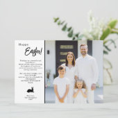 Modern Minimal Black And White Family Photo Easter カード (スタンド正面)
