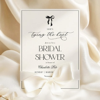 Modern Minimal Black Bridal Shower Invitation 招待状