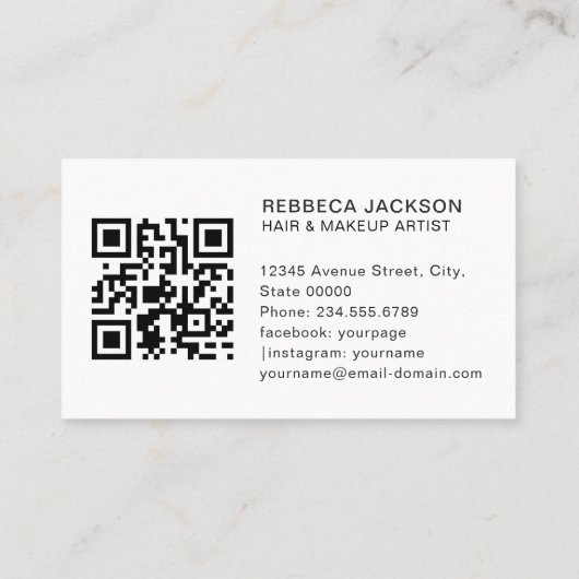 Modern minimal black leather makeup and hair  名刺 (裏面)