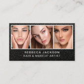 Modern minimal black leather makeup and hair  名刺 (正面)