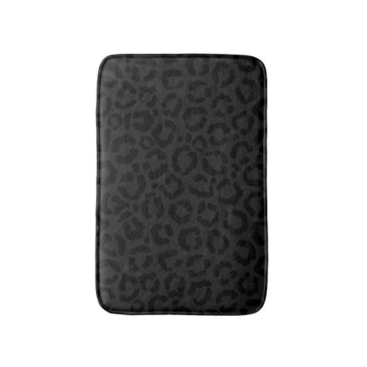 Modern Minimal Black Leopard Print バスマット (正面縦)