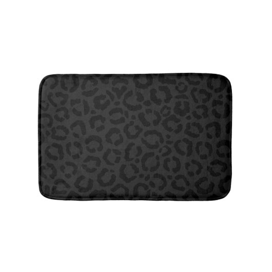 Modern Minimal Black Leopard Print バスマット (正面)