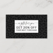 Modern Minimal Black Leopard Print 割引カード (正面)