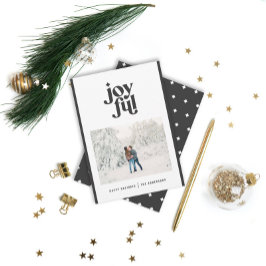 Modern minimal black + white Christmas typography シーズンカード