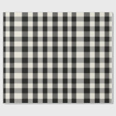 Modern Minimal Black White Gingham Plaid Pattern ラッピングペーパー (フラット)