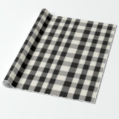 Modern Minimal Black White Gingham Plaid Pattern ラッピングペーパー (アンロールド)