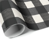 Modern Minimal Black White Gingham Plaid Pattern ラッピングペーパー (ロールコーナー)