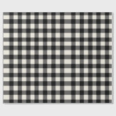 Modern Minimal Black White Gingham Plaid Pattern ラッピングペーパー (フラット)