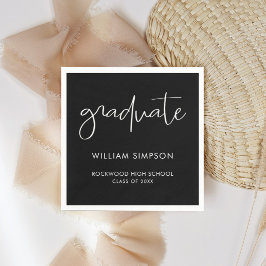 Modern Minimal Black & White Graduate  スタンダードカクテルナプキン