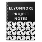 Modern Minimal Black White Projects Personalized ノートブック (正面)