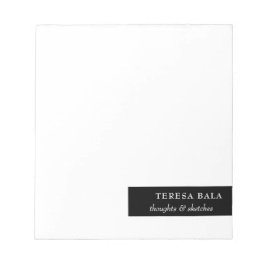 Modern Minimal Black White Stylish Design ノートパッド