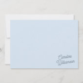 Modern Minimal Blue Script Personalized Stationery ノートカード (正面)