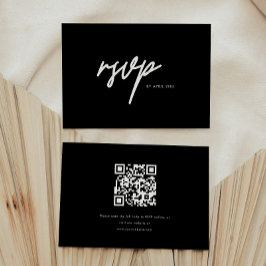 Modern Minimal Bold Black Script Graduation Party 出欠カード