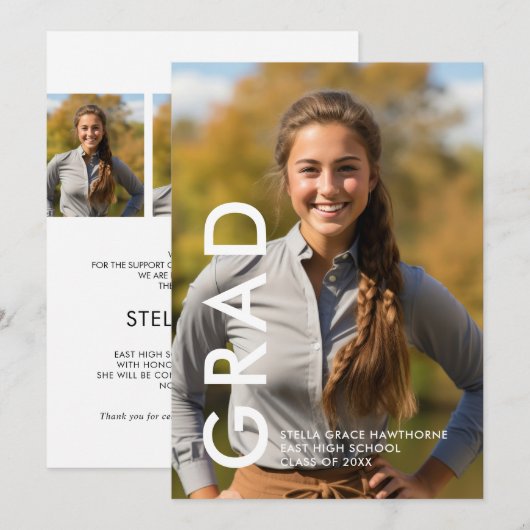 Modern Minimal Bold Grad  案内状 (正面/裏面)