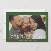 Modern Minimal Bow Merry Moments Photo Collage シーズンカード (正面)