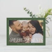 Modern Minimal Bow Merry Moments Photo Collage シーズンカード (スタンド正面)