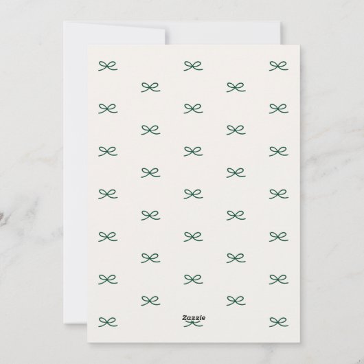 Modern Minimal Bow Six Photo Collage Christmas シーズンカード (裏面)