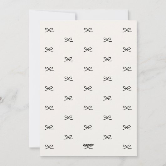 Modern Minimal Bow Six Photo Collage Christmas シーズンカード (裏面)